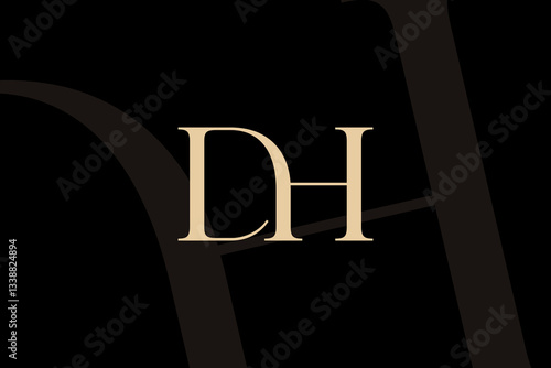DH or HD letter logo icon design. Classic style luxury initials monogram.