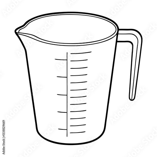 Measuring cup outline illustration for cooking  