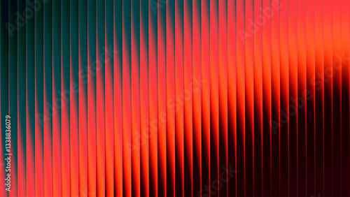 Vibrant ribbed background with futuristic vintage aesthetic and nostalgic retro chrome. Chromatic dramatic gradient in retro-futuristic style with warm and cool tones for trendy visual art projects