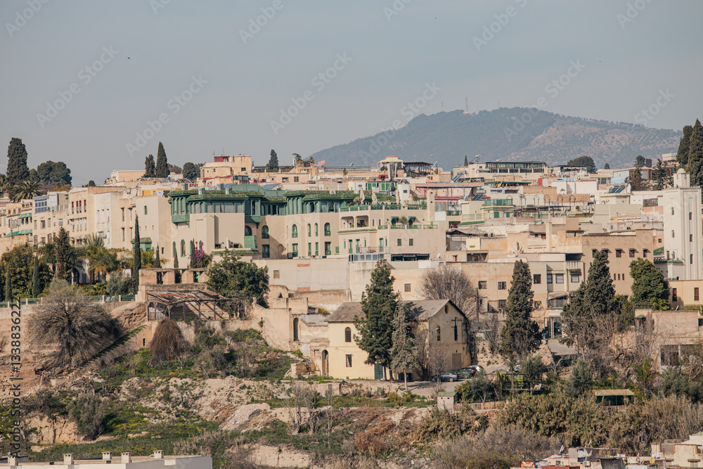 Fototapeta premium Fes in Morocco. Moroccan architecture and culture. Travel destinations in Morocco. Moroccan landmarks. Visit Morocco