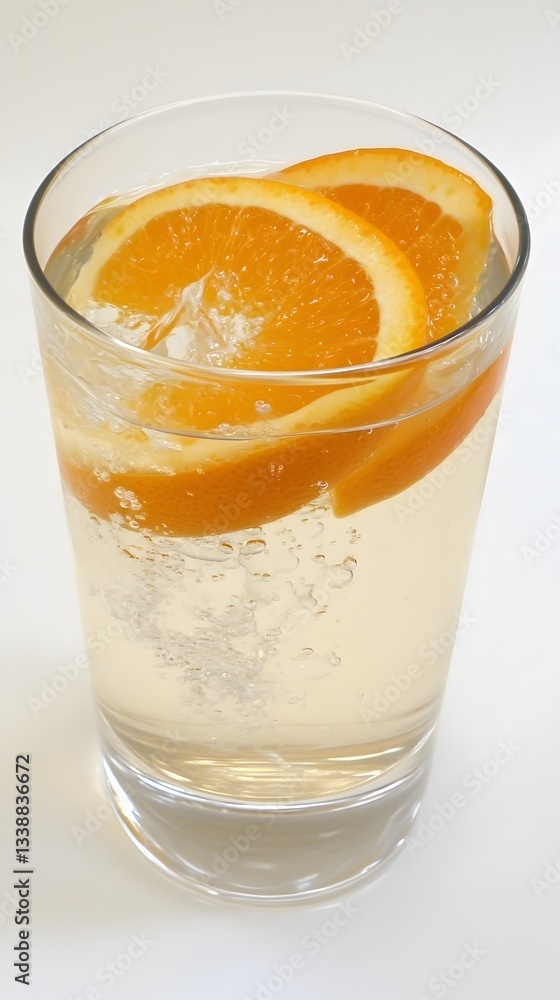 Refreshing Sparkling Water with Orange Slices Refreshing Sparkling Water with Orange Slices