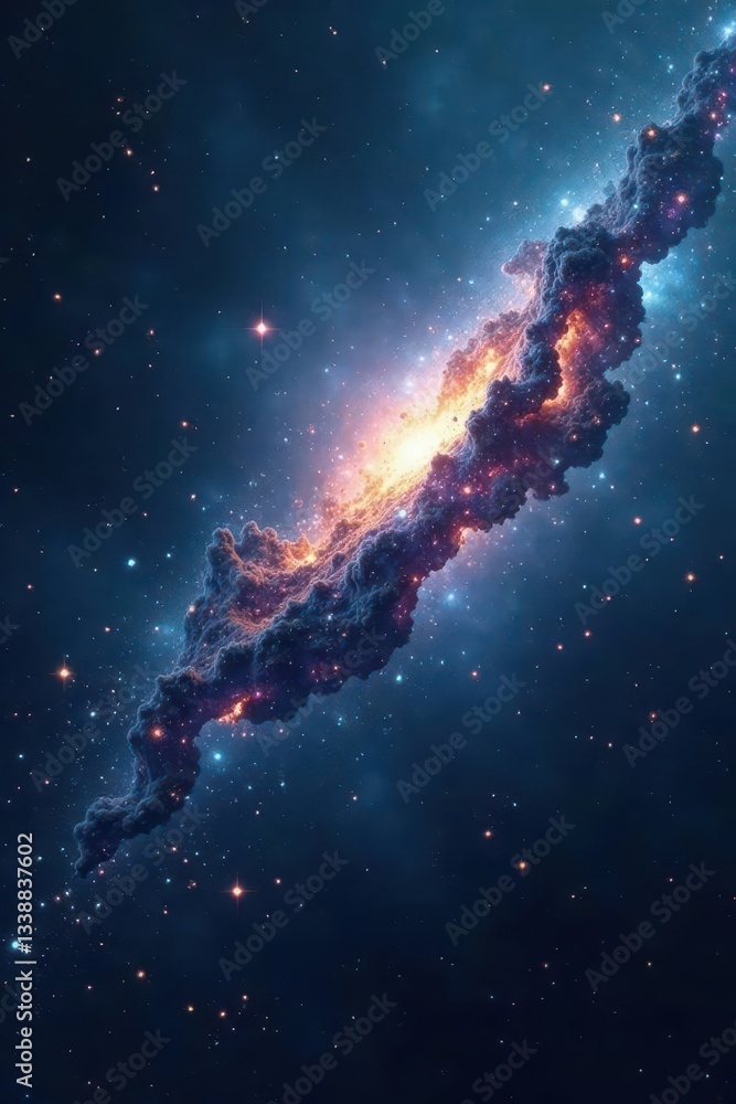 Fototapeta premium Shimmering silver cosmic dust, distant galaxies , texture, dust, outer space