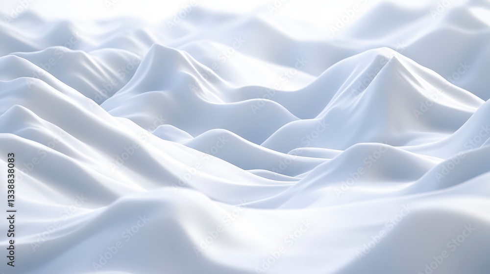 Fototapeta premium Abstract White Fabric Waves Soft, Smooth, and Elegant Textured Background