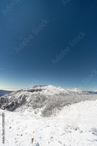 厳冬期 根石岳の夜空