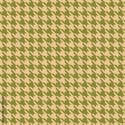 Elegant olive green and beige houndstooth pattern.  Perfect for textile design, fashion, branding, or website backgrounds.