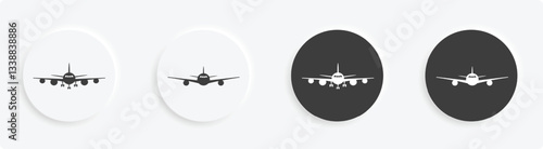 Airplane Icon Set – Minimal Line and Solid Flight Symbols for Travel UI