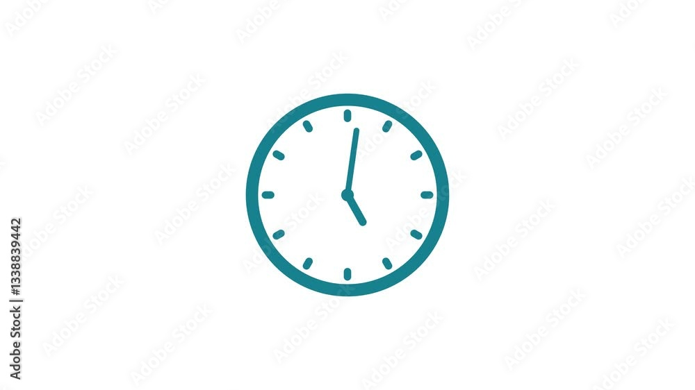 Minimalist Clock Isolated Animation on white Background, A simple clock isolated Minimalist Clock Isolated Animation on white Background, A simple clock isolated