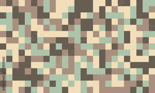 Abstract pixel art background.  Neutral earth tones create a calming, minimalist aesthetic. Perfect for website banners, app interfaces, or textile designs.