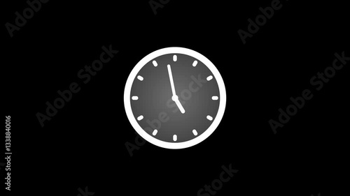 Wallpaper Mural Minimalist Clock Isolated Animation, Minimalist clock icon with white hands and markers on a black background Torontodigital.ca