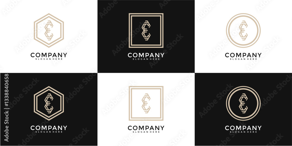 Elegant Beige Pixelated Logo Design Elegant Beige Pixelated Logo Design