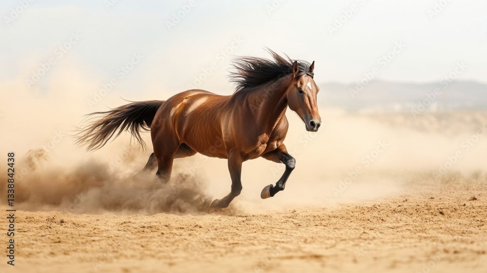 A wild mustang running freely. A wild mustang running freely.