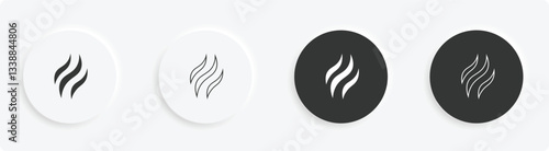 Minimalist Steam Wave Icon – Black and White Abstract Symbol for Branding and Design