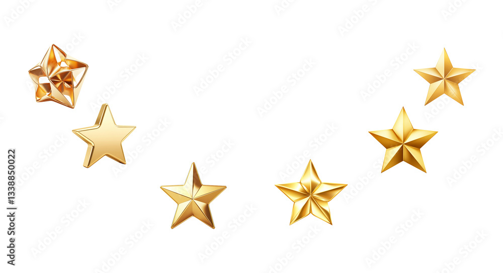 Obraz premium Luxury golden star background, isolated on white background. 