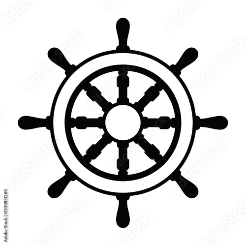 Illustration of a ship's rudder with a classic design.