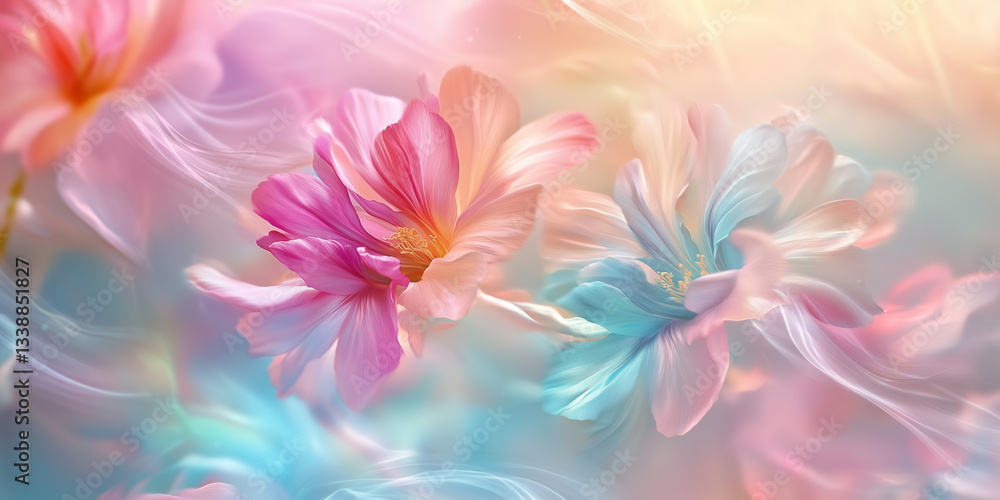 Obraz premium Magical vibrant nature background of blossom. Perfect for cosmetics, spa, perfume, beauty salon, florist shop, health care product, homeopathy, aromatherapy