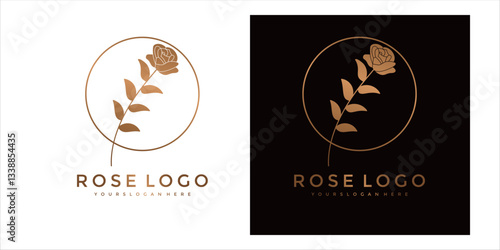 Elegant Rose Logo Design: Minimalist Floral Branding Icon