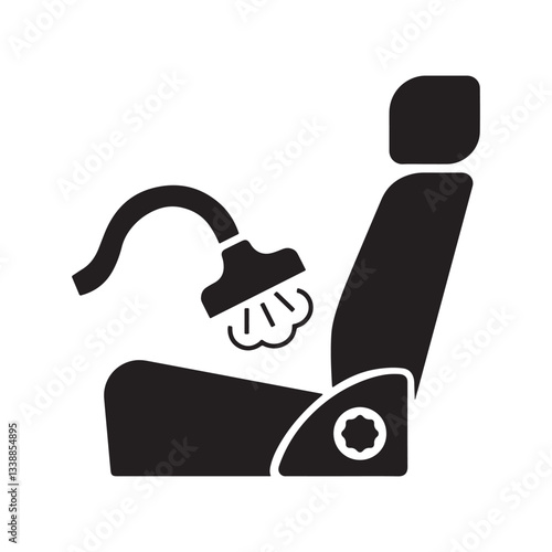 Car Seat Cleaning with Steam Cleaner Icon.