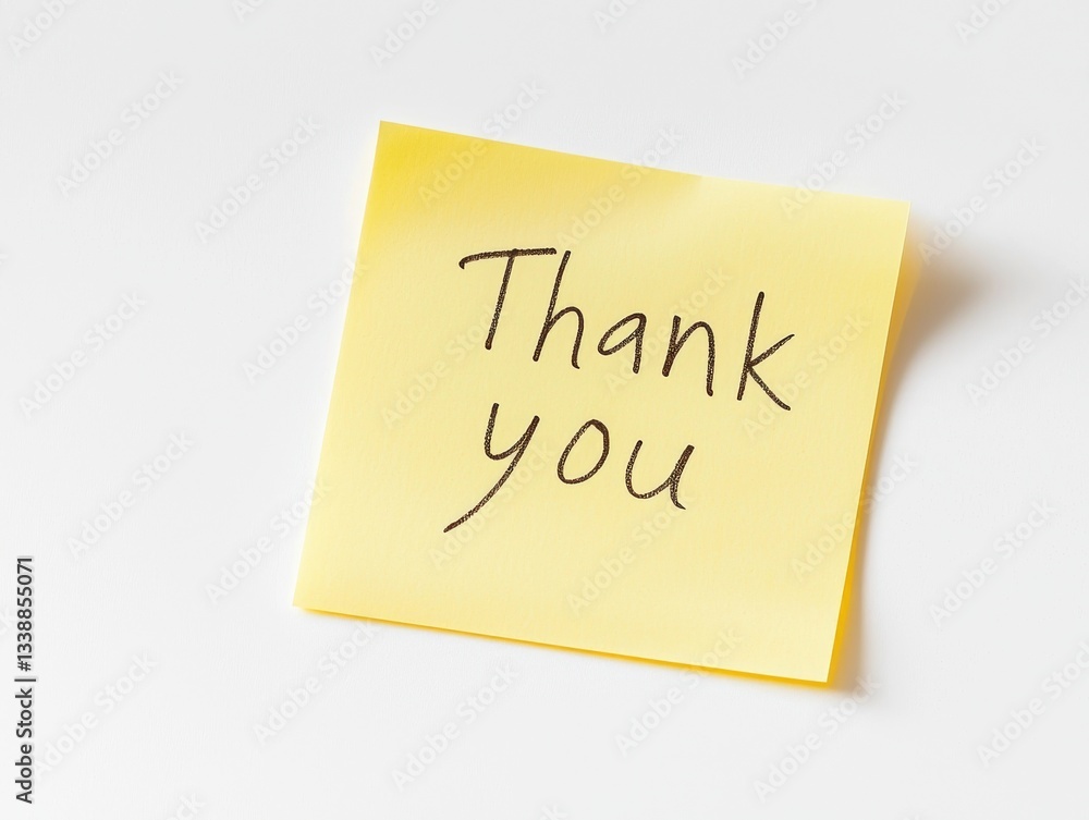 A Single Yellow Sticky Note With The Words Thank A Single Yellow Sticky Note With The Words Thank