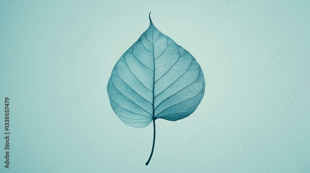 Teal Leaf with Minimalist Nature. Teal Leaf with Minimalist Nature.