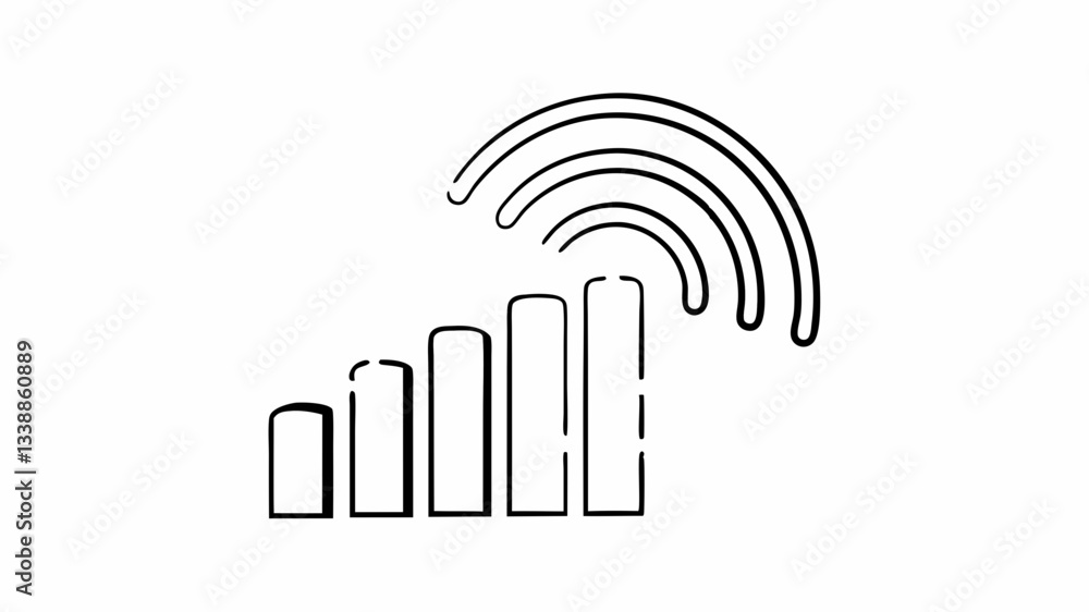 5G Icon: A sleek line icon representing the 5G network, with waves or signal bars indicating high-speed connectivity. 5G Icon: A sleek line icon representing the 5G network, with waves or signal bars indicating high-speed connectivity.