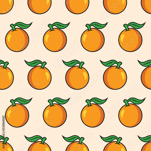 orange seamless pattern for background, restaurant decoration, fabric motif, product packaging, texture, wallpaper