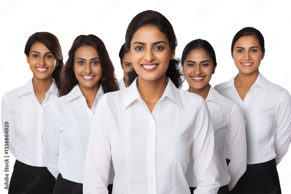 Group of smiling Indian businesswomen in business suits on a transparent background. Corporate recruitment. Wealthy women. Business leaders. Startup bosses. Indian. PNG cut out. Group of smiling Indian businesswomen in business suits on a transparent background. Corporate recruitment. Wealthy women. Business leaders. Startup bosses. Indian. PNG cut out.