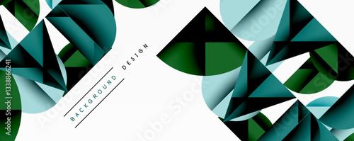 Minimal geometric abstract background. Circle square and triangle design