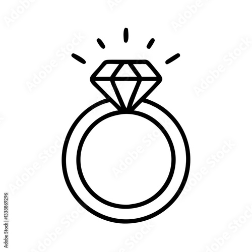 Elegant engagement ring with a diamond in a minimalist style  