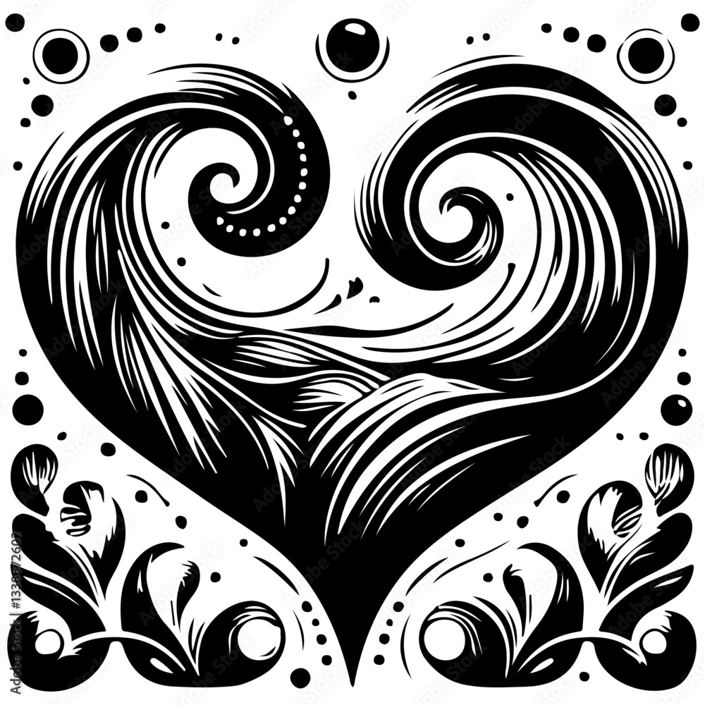Fototapeta premium Whispering Heart Silhouette Vector Illustration