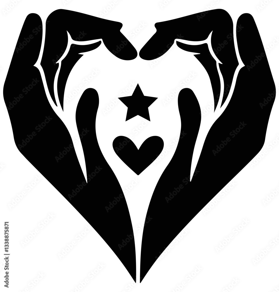 Abstract Love Silhouette Vector Heart Design Abstract Love Silhouette Vector Heart Design