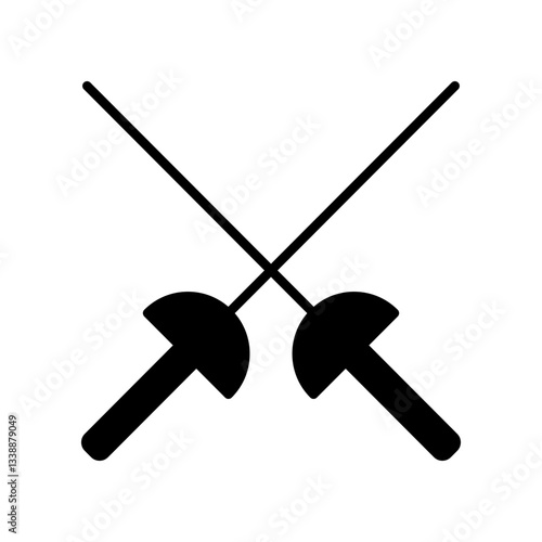Illustration of Crossed Fencing Swords in a Minimalistic Style