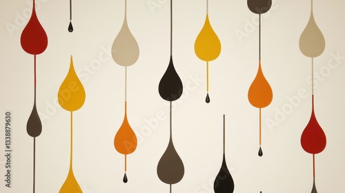 Abstract Dripping Paint with Autumn Colors, and Retro Design.