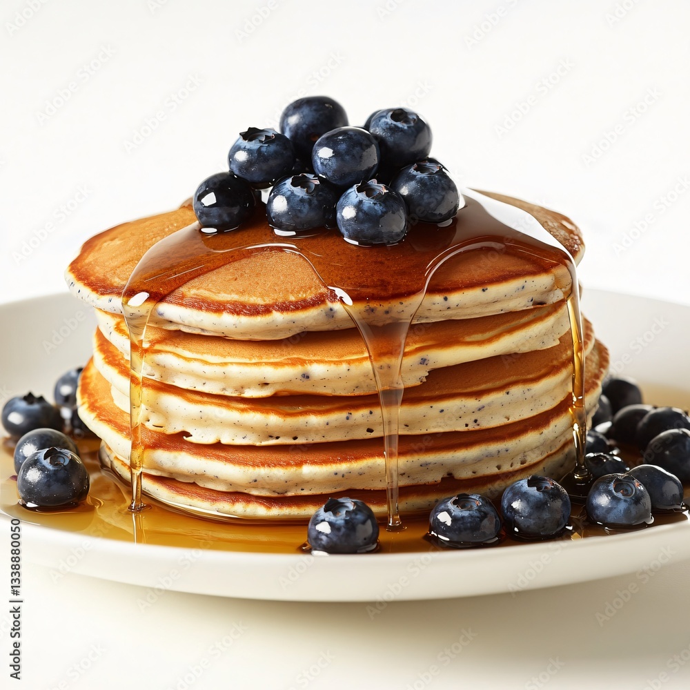 custom made wallpaper toronto digitalDelicious blueberry pancakes with maple syrup kitchen food photography bright close-up breakfast delight