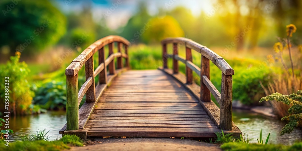 Old Wooden Bridge, Tilt-Shift Miniature, PNG Background Old Wooden Bridge, Tilt-Shift Miniature, PNG Background