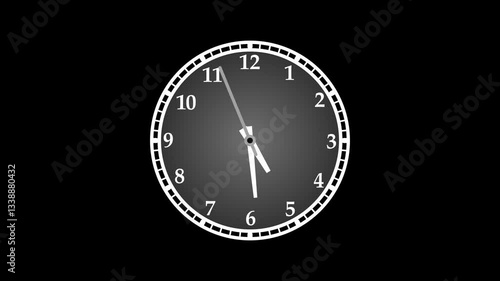 Wallpaper Mural Minimalist Analog Clock isolated animation, A minimalist analog clock with a black background Torontodigital.ca