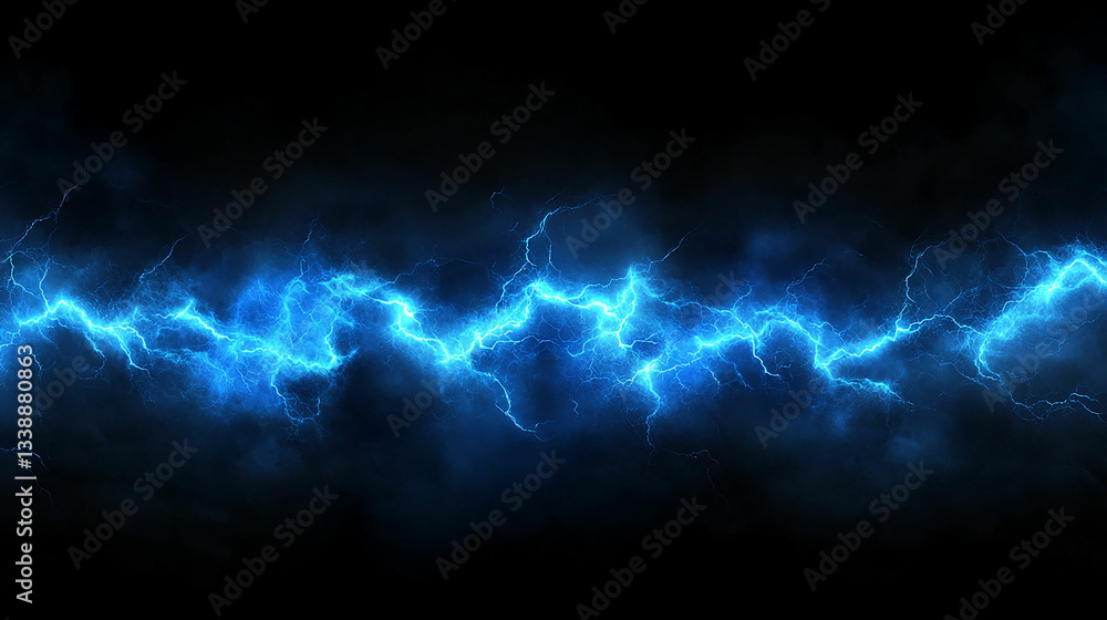 Fototapeta premium 青い雷が光る背景