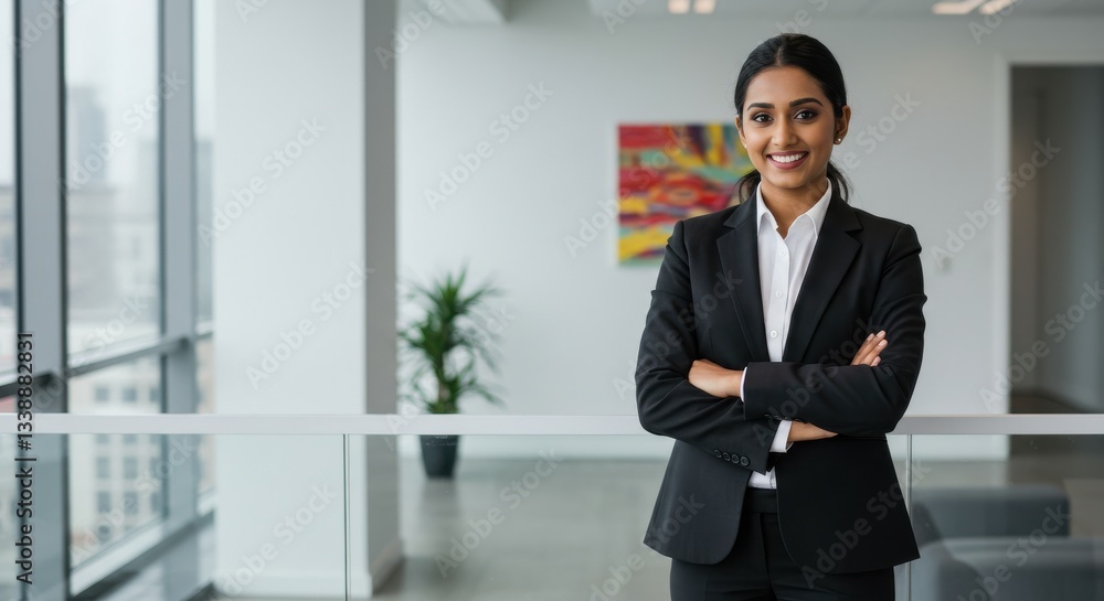 Shot of a confident young businesswoman standing in a modern office. Portrait of a businesswoman standing in the office. One Happy Pretty Business Woman, Ai Genarated Shot of a confident young businesswoman standing in a modern office. Portrait of a businesswoman standing in the office. One Happy Pretty Business Woman, Ai Genarated