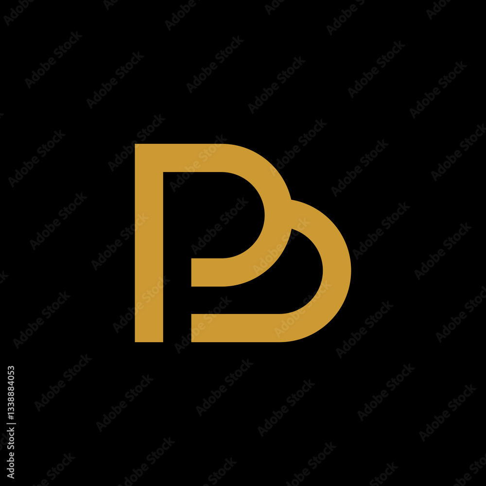 Obraz premium Gold Geometric Lettermark Logo Design