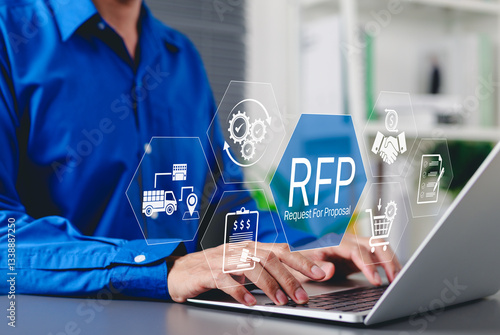 Obraz na plátne RFP, Request for Proposal Business Concept