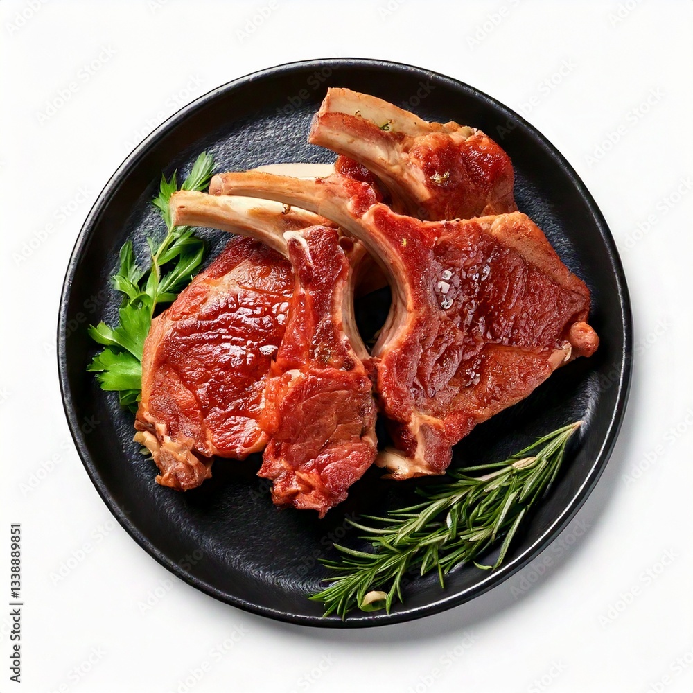 Mutton back chop isolated on white background Mutton back chop isolated on white background