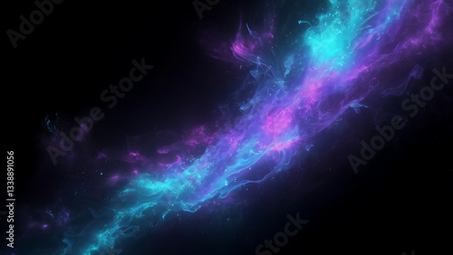 Celestial Nebula: An ethereal, vivid swirl of cosmic dust and gas, painted in vibrant hues of blue and purple, illuminates the vast darkness of space, capturing the mystery of the cosmos.
