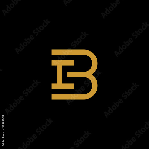 Gold Monogram Logo IB on Black Background
