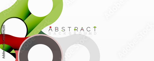 Abstract composition with intertwined circular and tubular forms creating fluid structure with gradients, depth, and sharp contrasts