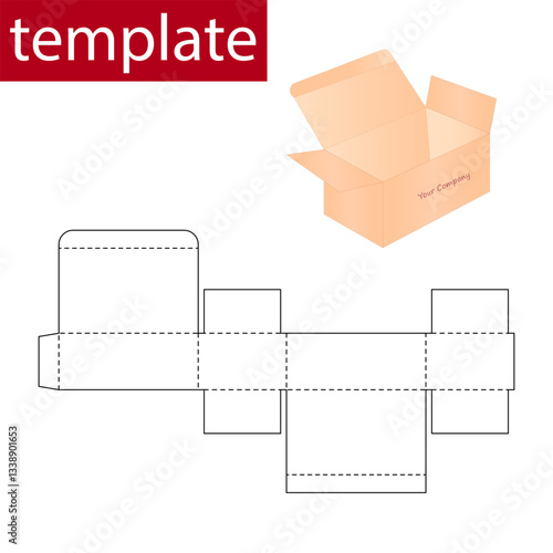 Retail Box Box with Die Cut Template