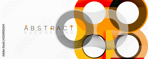 Abstract geometric pattern with interlocking circular and tubular shapes featuring smooth gradients, sharp contrasts, and dynamic layering