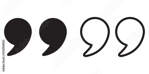 Quotation marks. Black quotes icon vector.