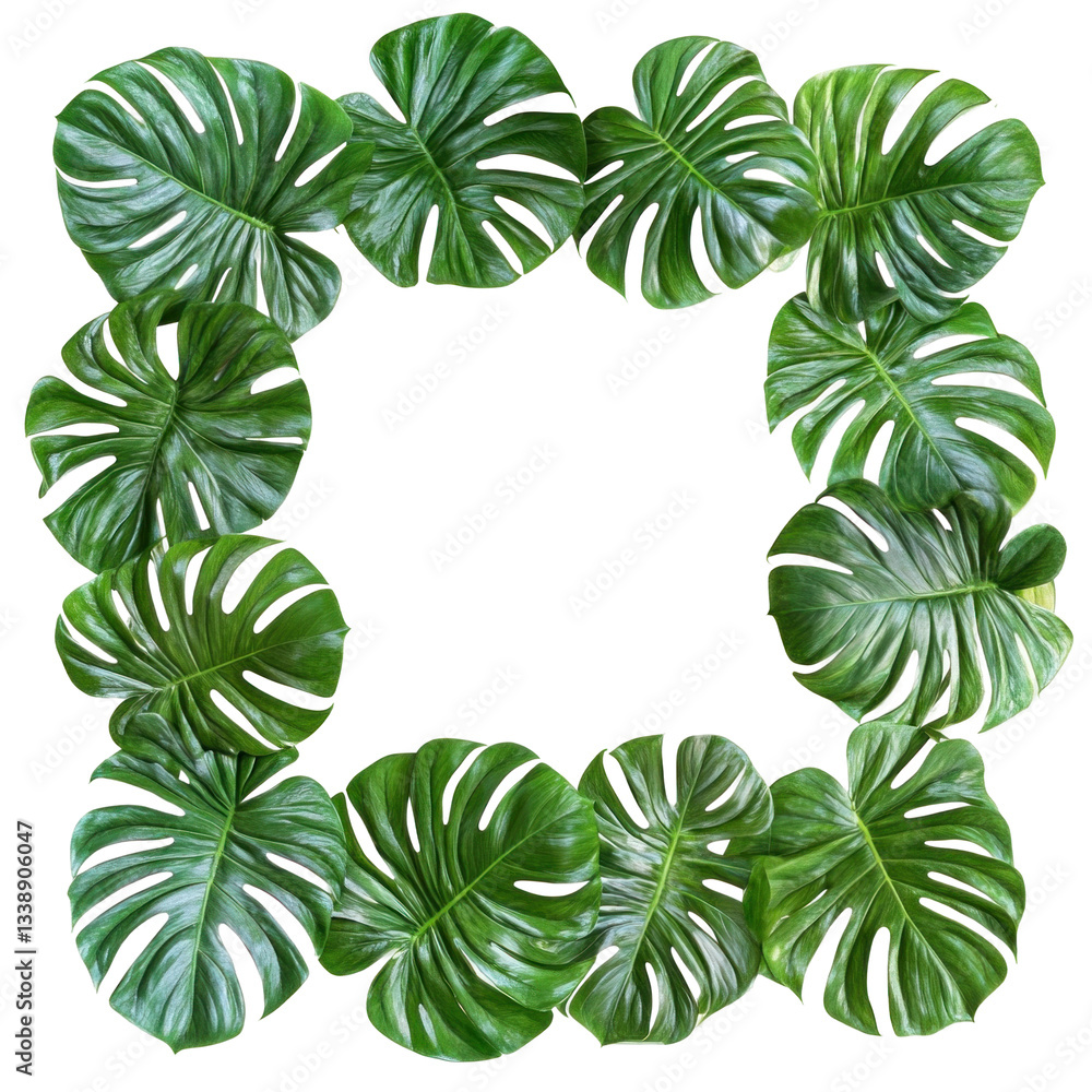 Fototapeta premium frame of green leaves