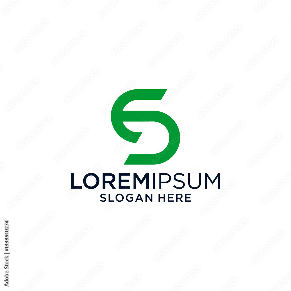 Green and Blue Abstract Logo Design with Intertwined Letters Green and Blue Abstract Logo Design with Intertwined Letters
