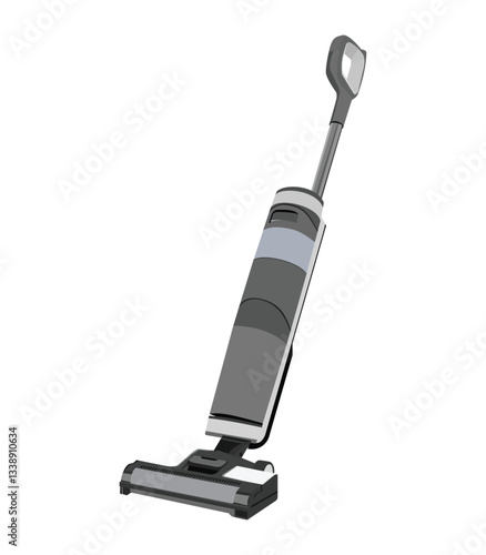 Cordless vacuum cleaner illustration - modern home cleaning appliance vector design