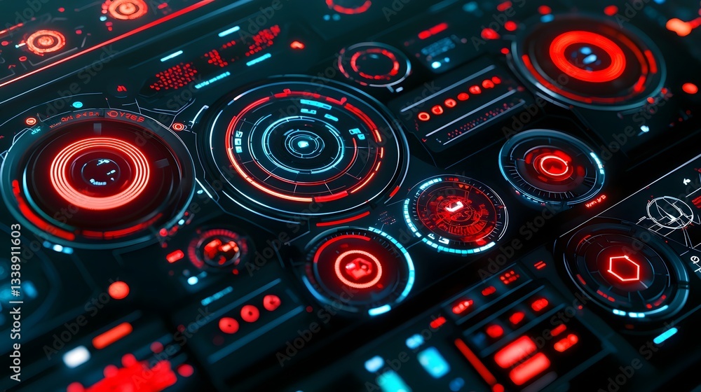 Detailed 3D render of a futuristic AI powered renewable energy command center with advanced control and monitoring systems Detailed 3D render of a futuristic AI powered renewable energy command center with advanced control and monitoring systems